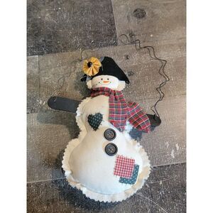 Plush snowman flower heart plaid ornament Xmas decor
